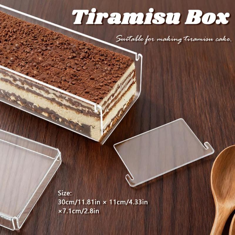 Kitchen Baking Storage Containers - Sturdy Rectangular Acrylic Tiramisu Container Transparent