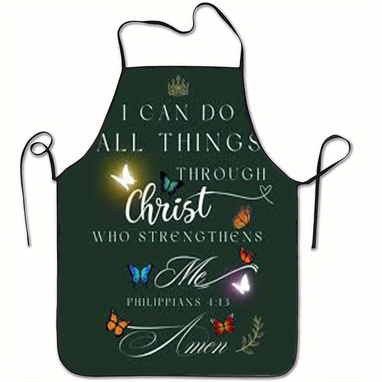 Kitchen Baking Quotes - 1pc Christian Apron with Philippians 4:13