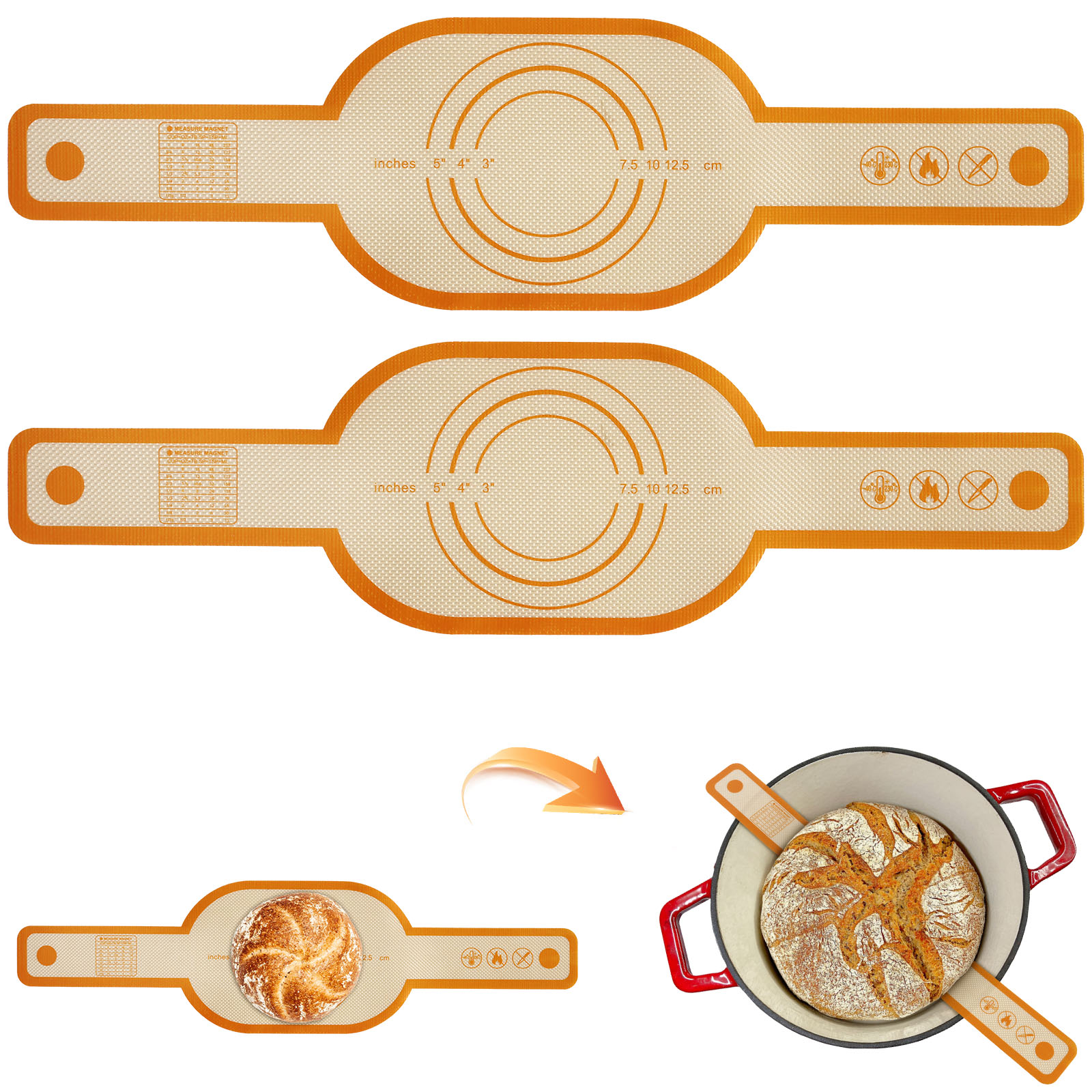 Kitchen Baking Mat - 2pcs Baking Mat Dough Transfer Pad