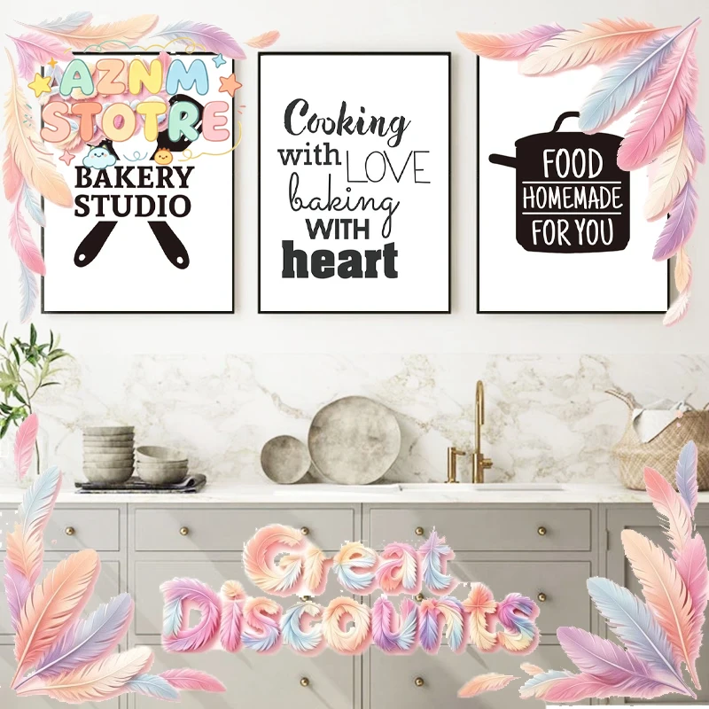 Kitchen Baking Quotes - Cooking With Love Kitchen Quote Wall
