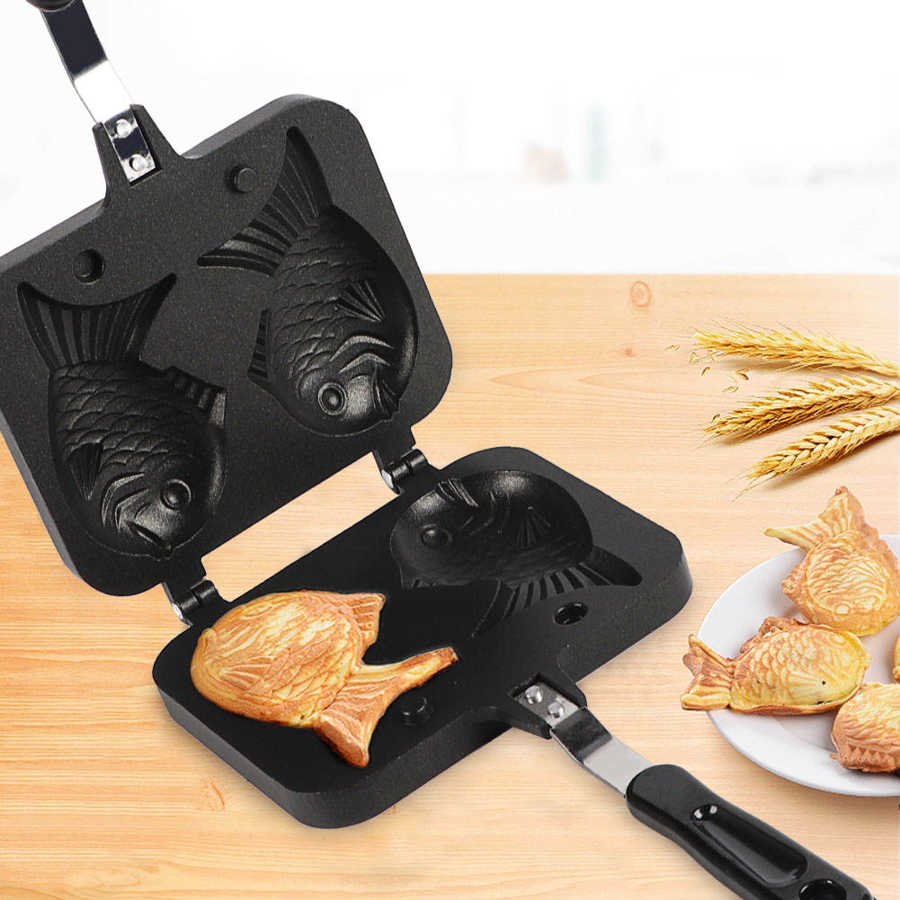 Kitchen Baking Cookies - Waffle Maker 2 Sided Fish Shape