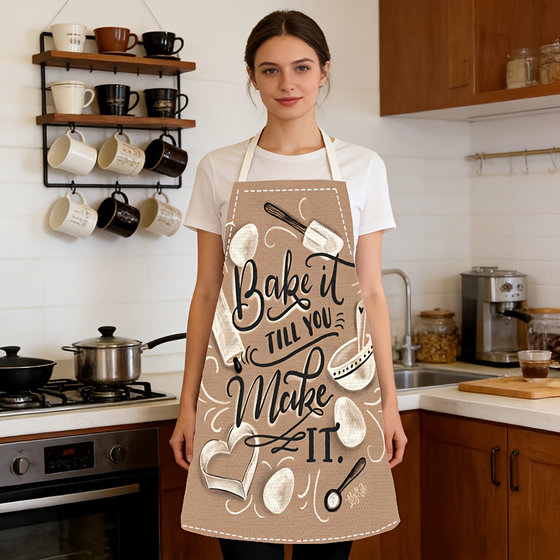 Kitchen Baking Quotes - 1pc Baking Quote Apron Beige Kitchen