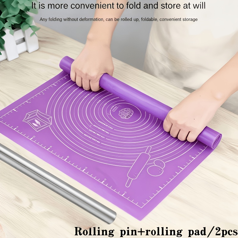 2Pcs Silicone Dough Mat & Roll - Kitchen Roll Baking recension och pris