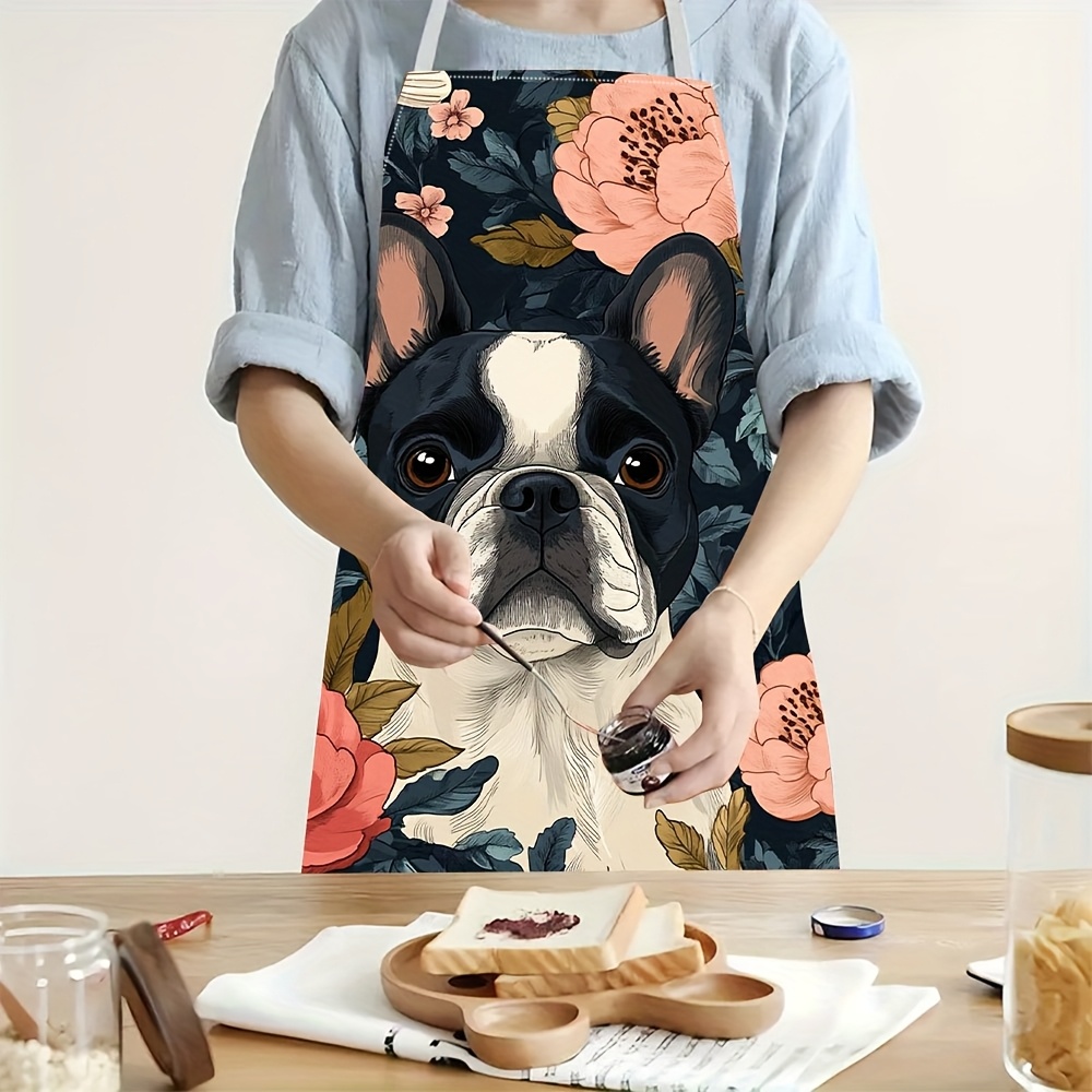 French Bulldog Floral Apron -  - Kitchen Baking Area Ideas recension och pris