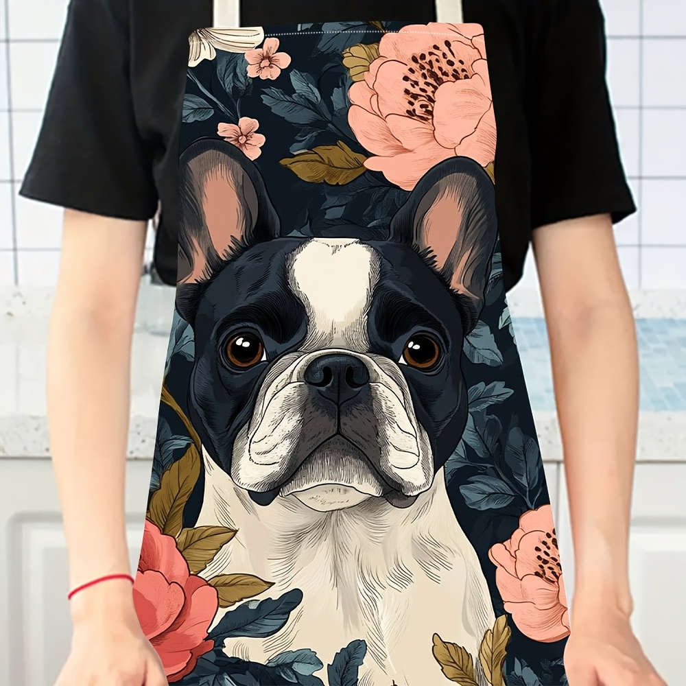 French Bulldog Floral Apron -  - Kitchen Baking Area Ideas recension och pris