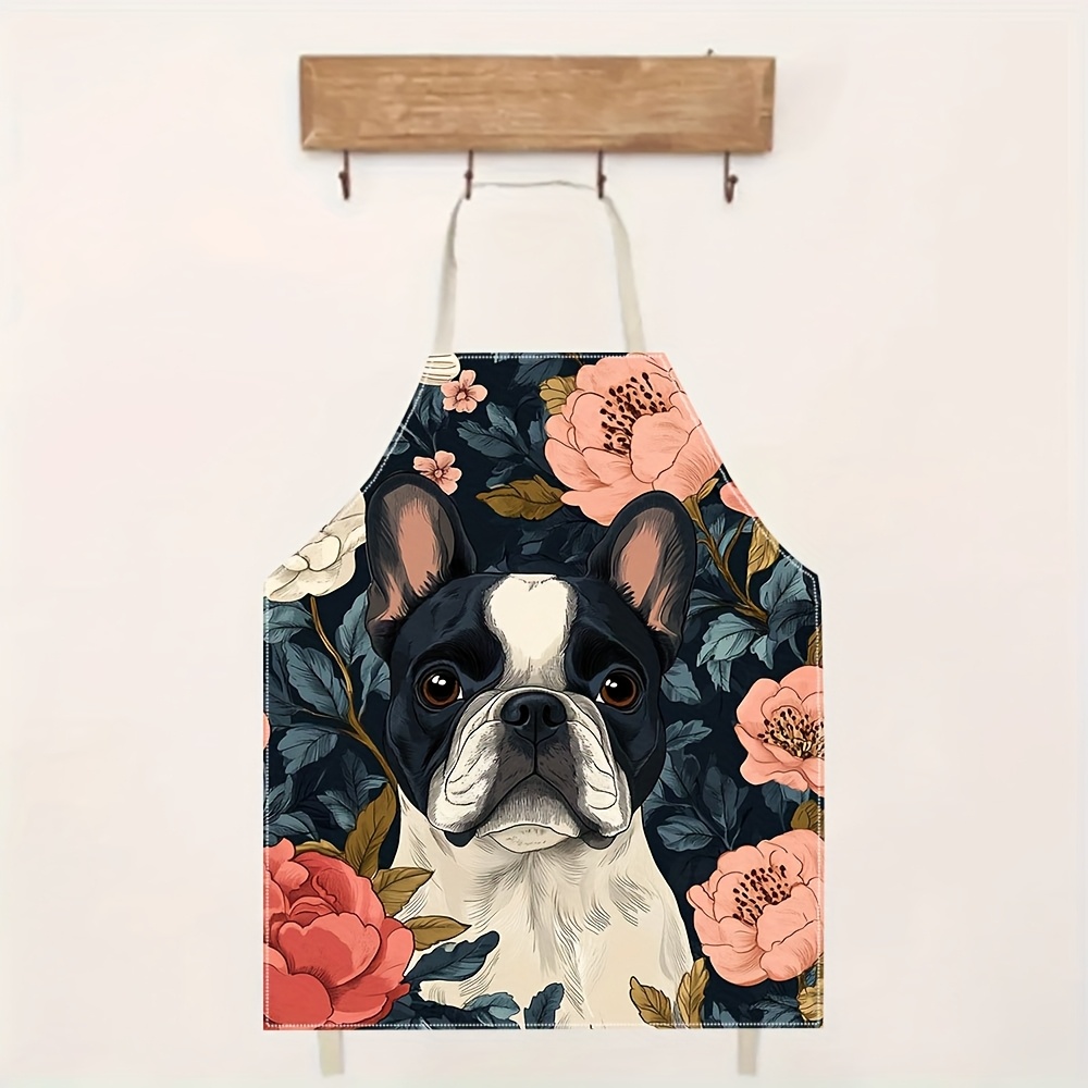 French Bulldog Floral Apron -  - Kitchen Baking Area Ideas recension och pris