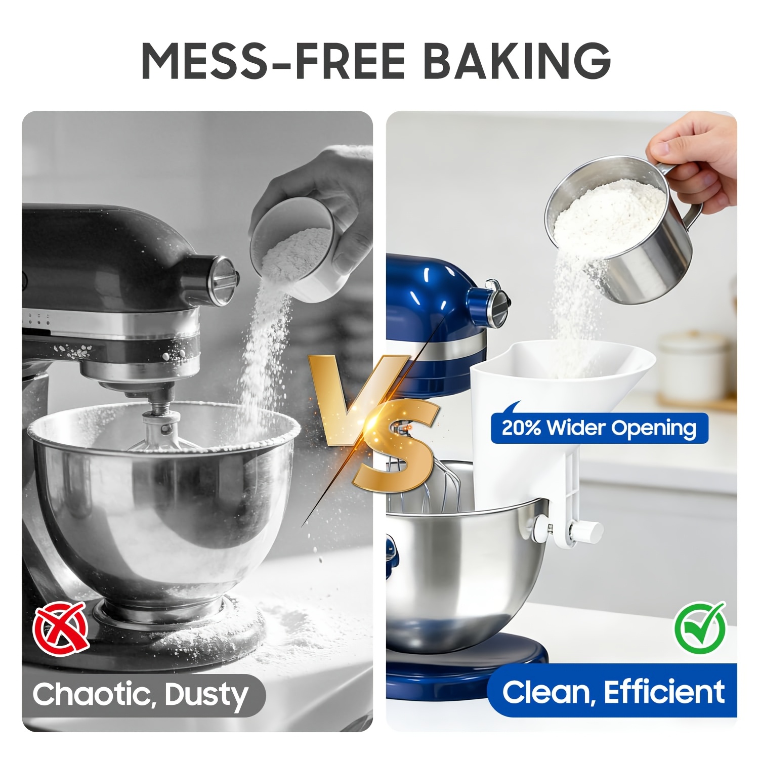 Wide Mouth Flour Funnel Dough  - Kitchen Aid Baking Mixer recension och pris