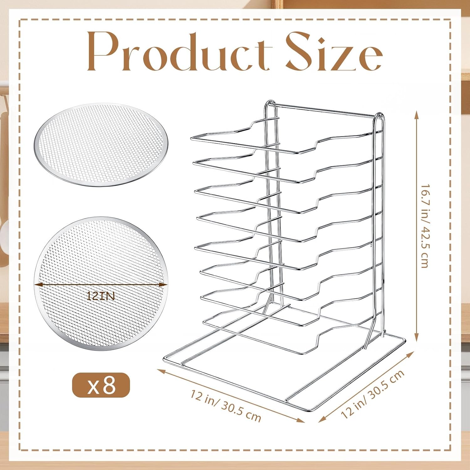 Pizza Rack 8 Tiered Stand With - Kitchen Baking Products recension och pris