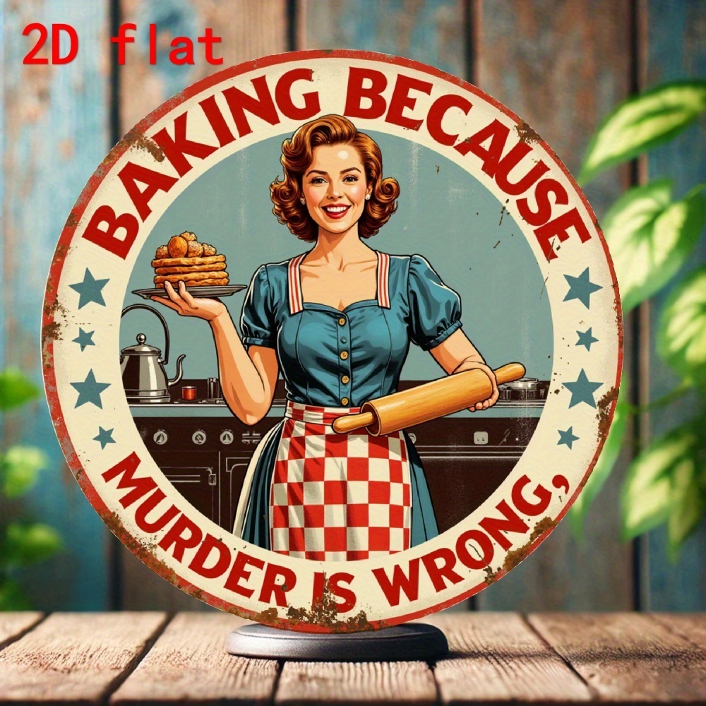 Vintage Aluminum Round Sign 