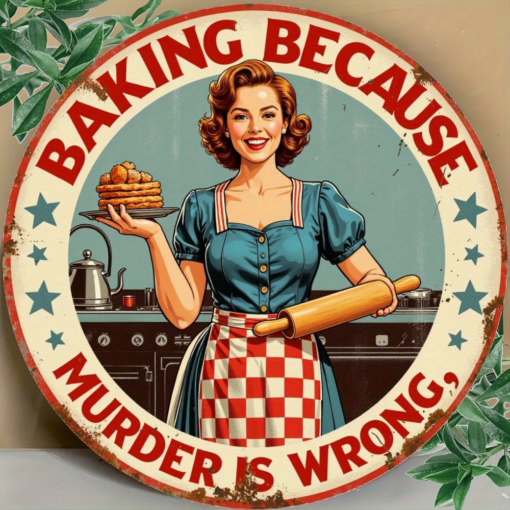 Vintage Aluminum Round Sign 