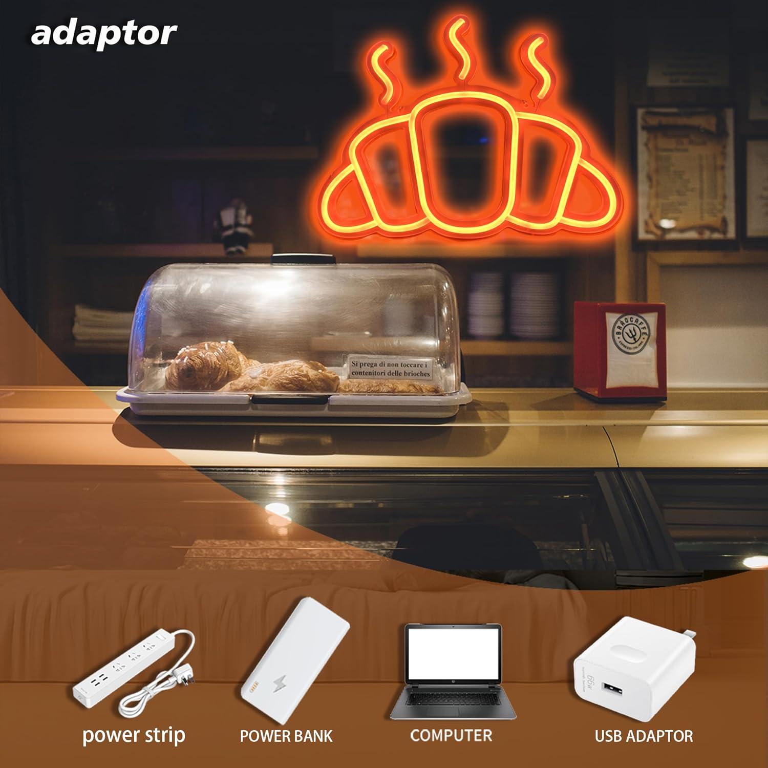 Croissant Neon Sign USB Powere - Kitchen Bakery recension och pris