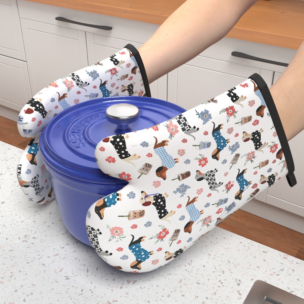 2pcs Oven Mitts with Dog Desig - Kitchen Design For Baking recension och pris