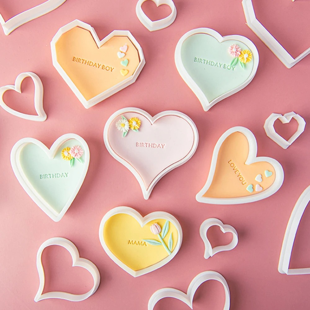 Heart Cookie Cutters Mold 3D C - Kitchen Baking Cake recension och pris