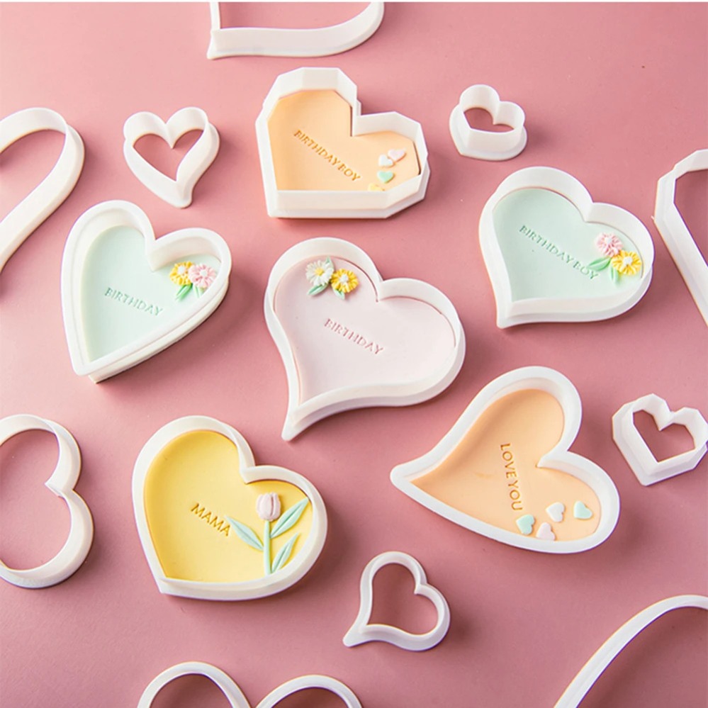 Heart Cookie Cutters Mold 3D C - Kitchen Baking Cake recension och pris