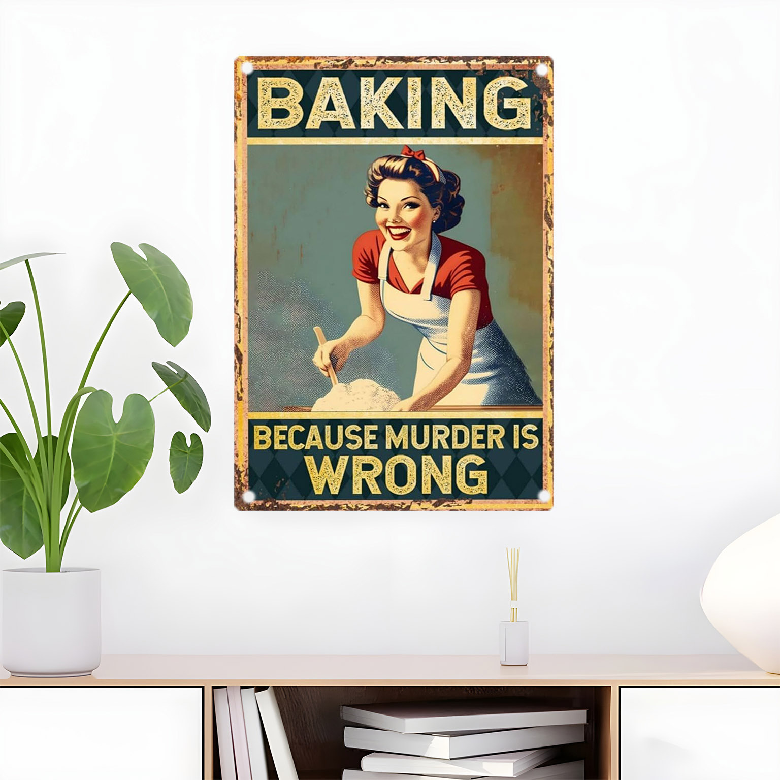 Vintage Funny Baking Quote Met - Kitchen Baking Quotes recension och pris