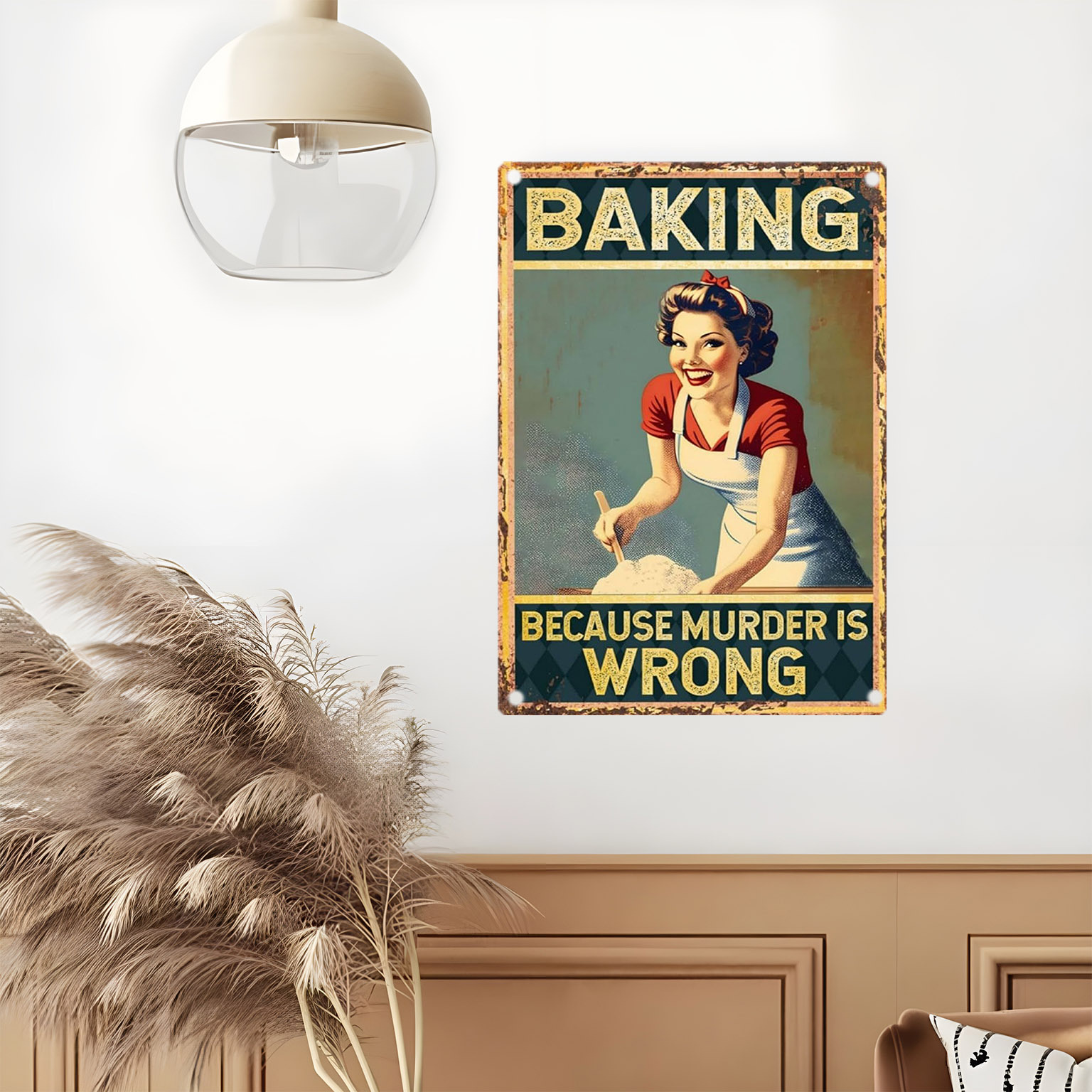 Vintage Funny Baking Quote Met - Kitchen Baking Quotes recension och pris