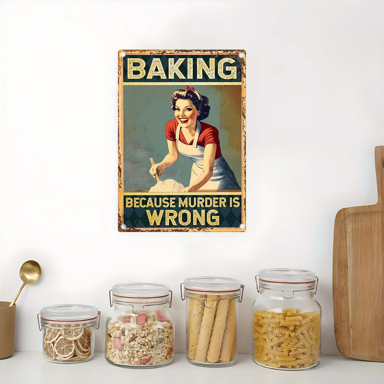 Vintage Funny Baking Quote Met - Kitchen Baking Quotes recension och pris