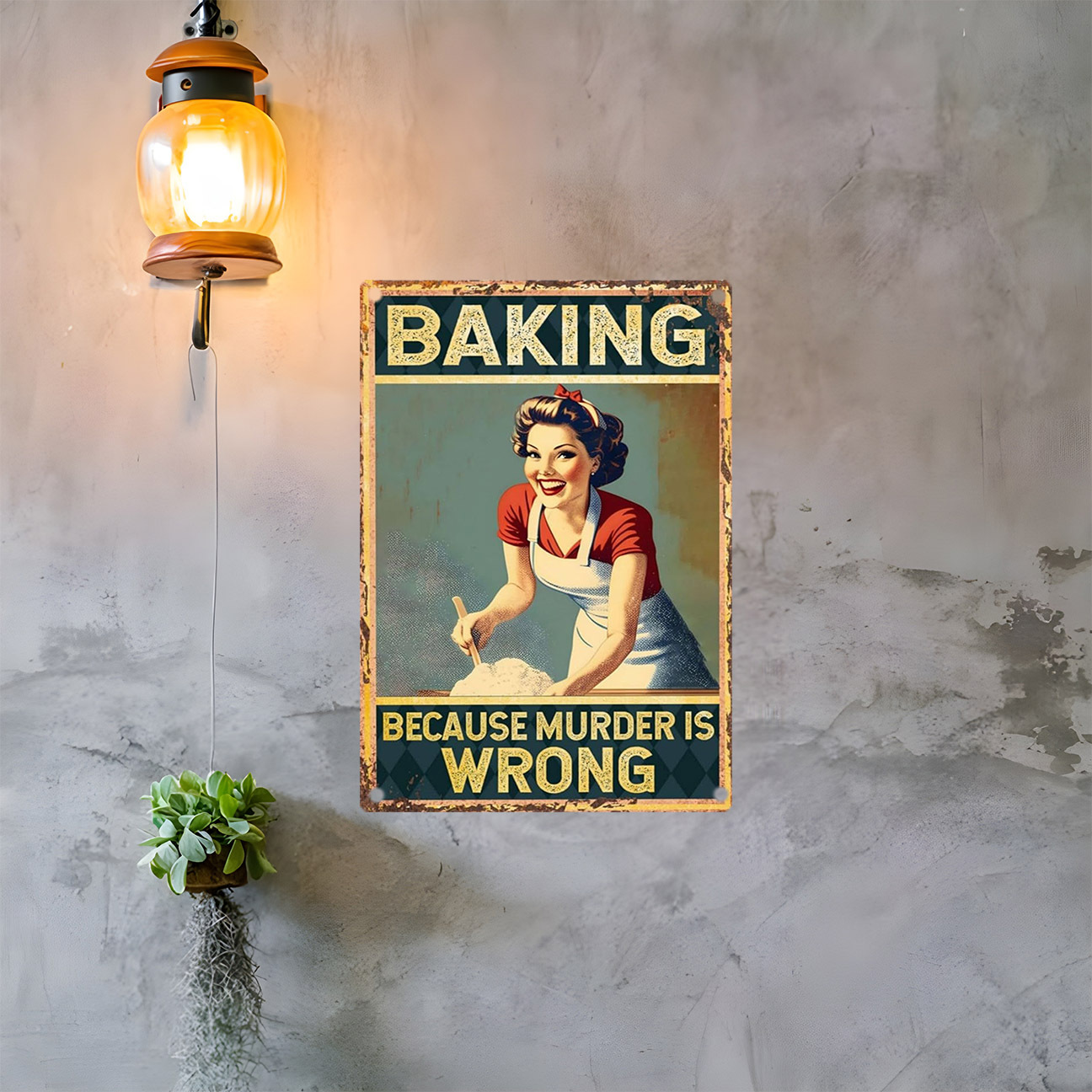 Vintage Funny Baking Quote Met - Kitchen Baking Quotes recension och pris