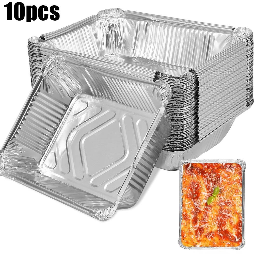10PCS Disposable Aluminum Foil - Kitchen Baking Storage Containers recension och pris