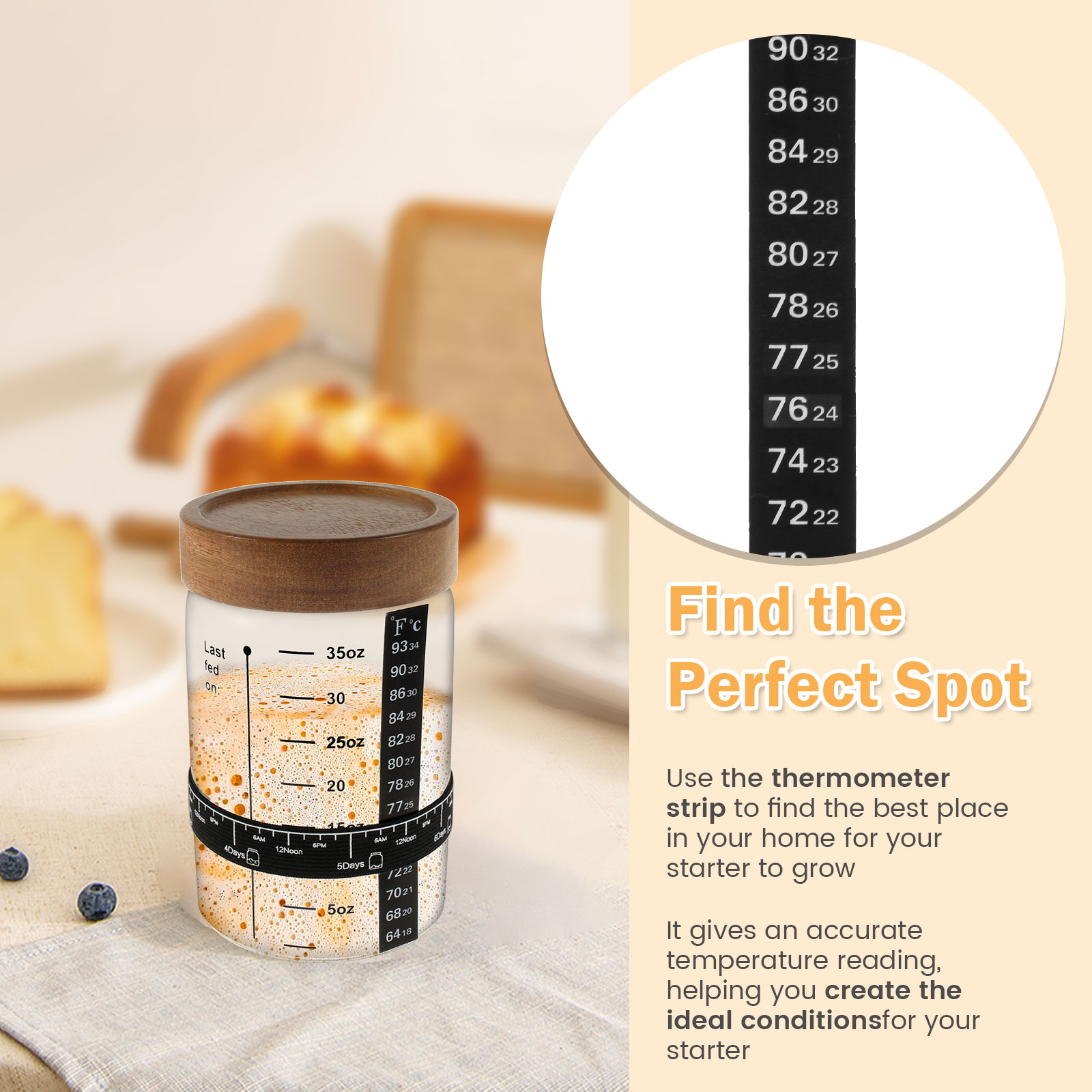 Sourdough Starter Jar Kit 1000 - Kitchen Baking Storage Containers recension och pris