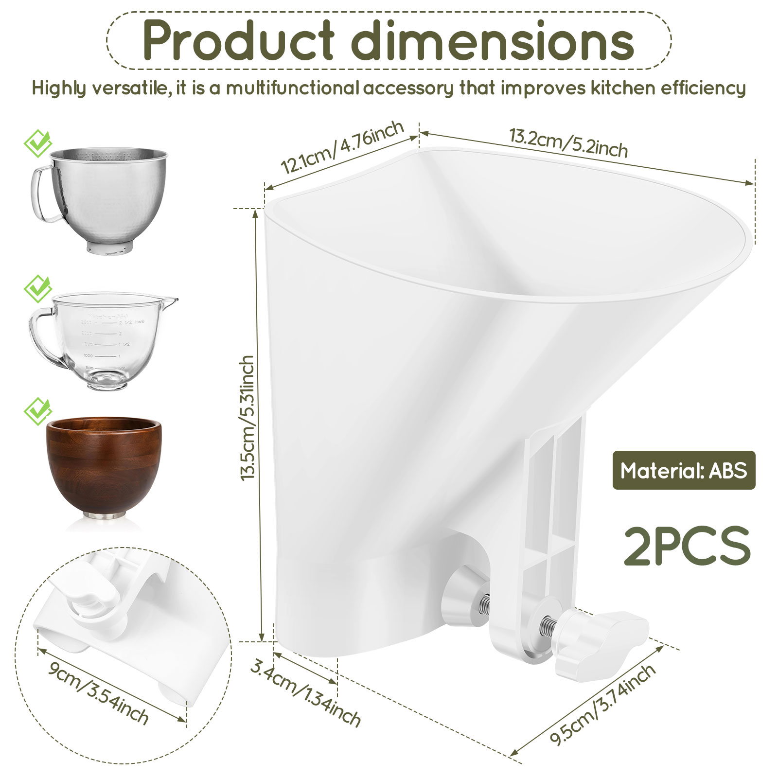 Spill Proof Flour Funnel for 4 - Kitchen Aid Baking Mixer recension och pris