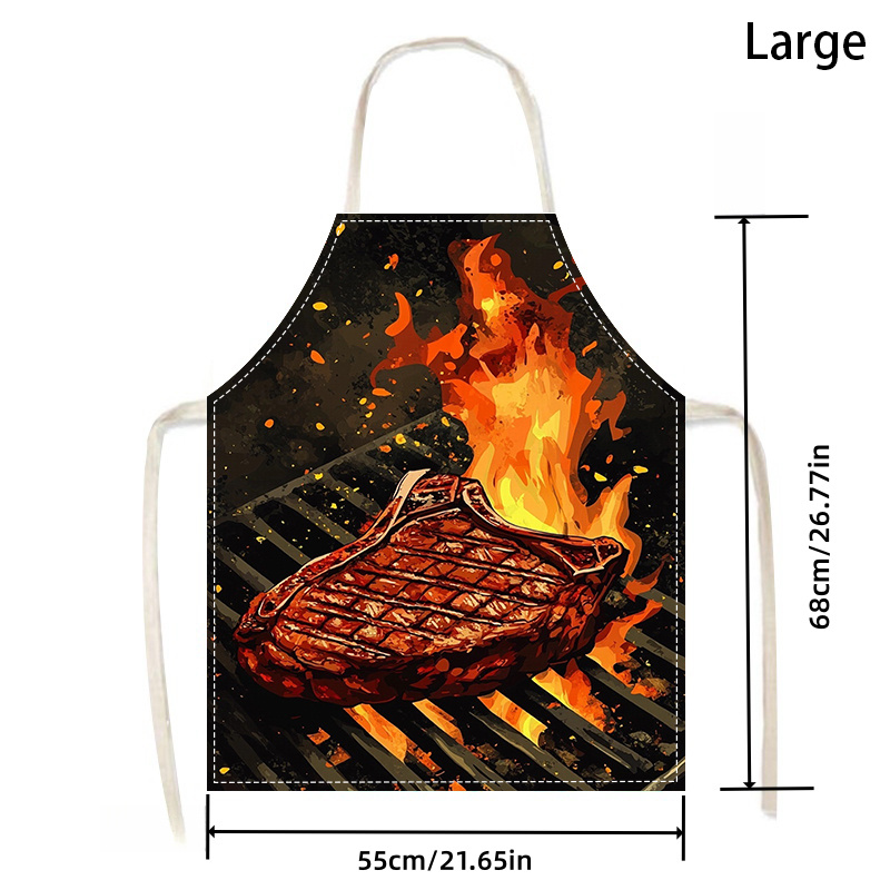 1pc BBQ Steak Apron with Flame - Kitchen Baking Area Ideas recension och pris