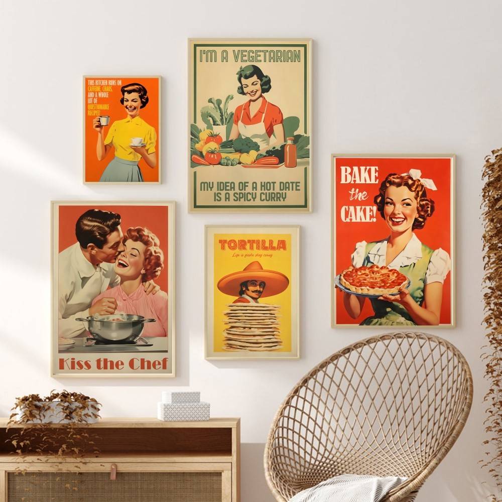 Retro Kitchen Quote Paper Post - Kitchen Baking Quotes recension och pris