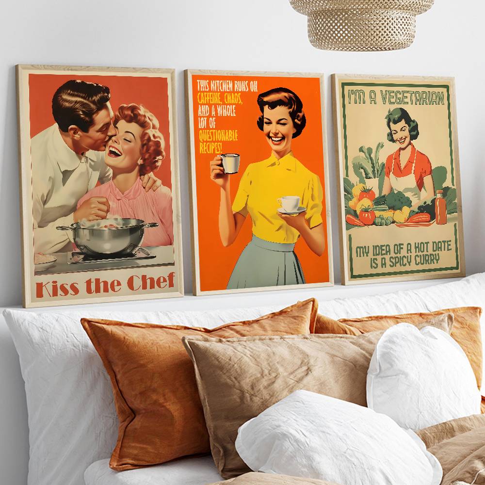 Retro Kitchen Quote Paper Post - Kitchen Baking Quotes recension och pris