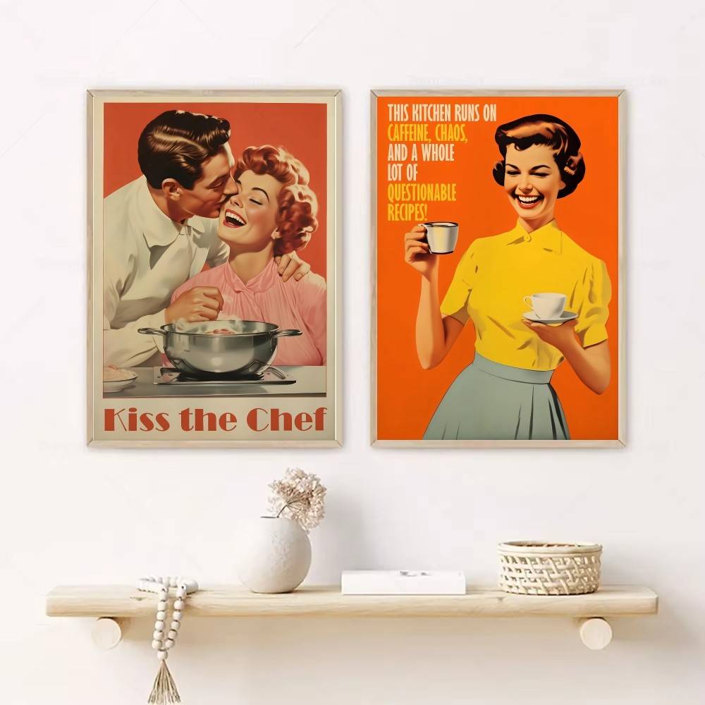 Retro Kitchen Quote Paper Post - Kitchen Baking Quotes recension och pris