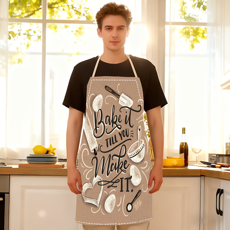 1pc Baking Quote Apron Beige K - Kitchen Baking Quotes recension och pris