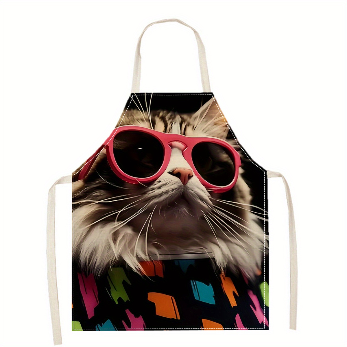 Linen Apron Funny Cat Sunglass - Kitchen Baking Area Ideas recension och pris